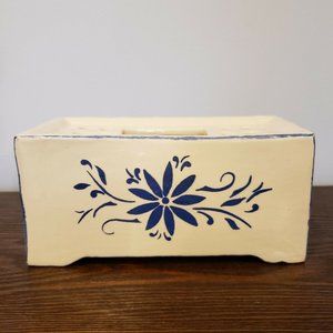 Vintage Leart Blue White Ceramic Flower Frog 52 Made in USA